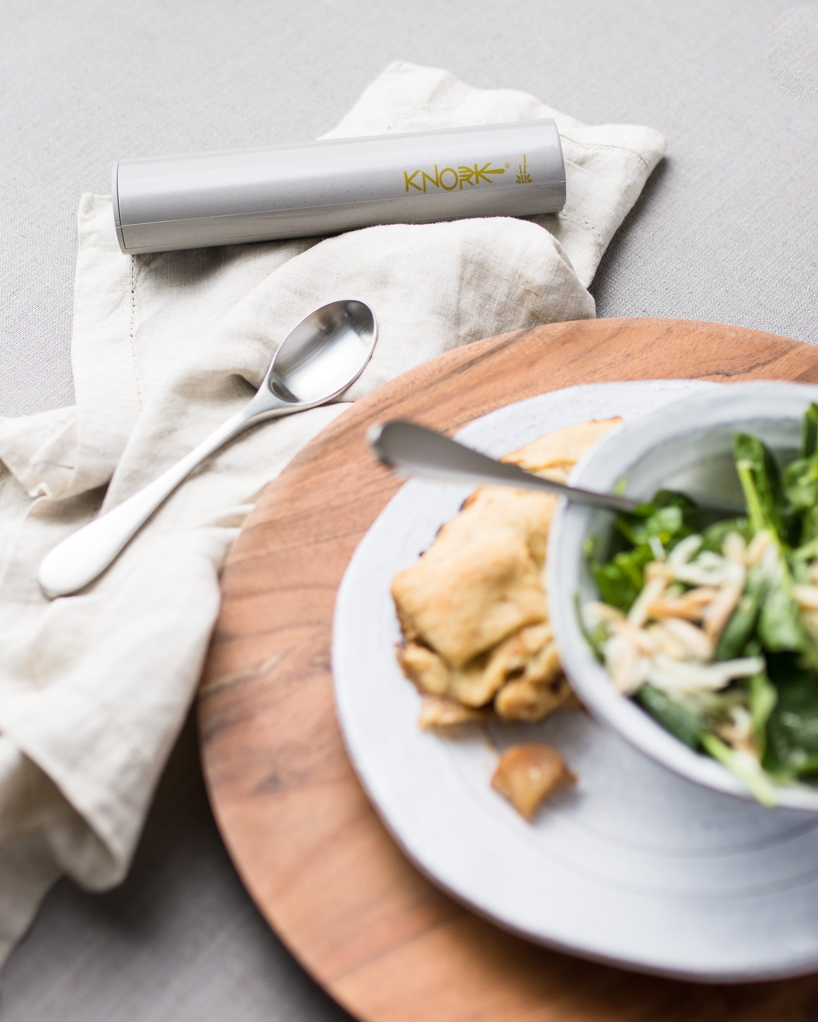 Eco Travel Set, 2 Piece Utensil Plus Case, Silver - Image 2