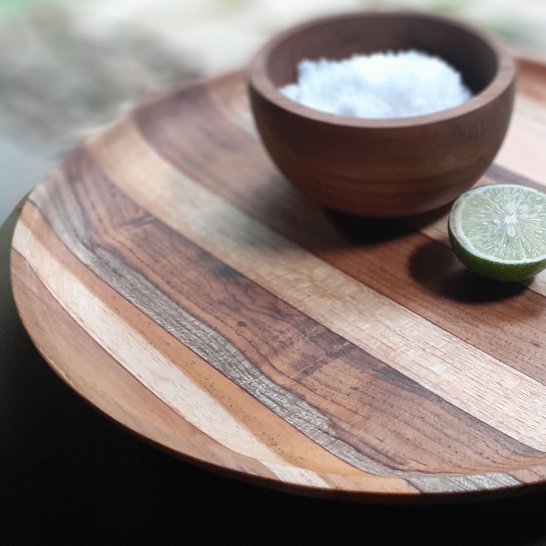 Premium Upcycled End Grain Wooden Serving Plate (2 Patterns) - Image 3