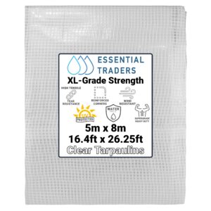 5m x 8m Clear Tarpaulins, XL-Grade 300 GSM