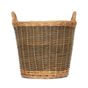 Medium Unpeeled Hessian Lined Wicker Log Basket