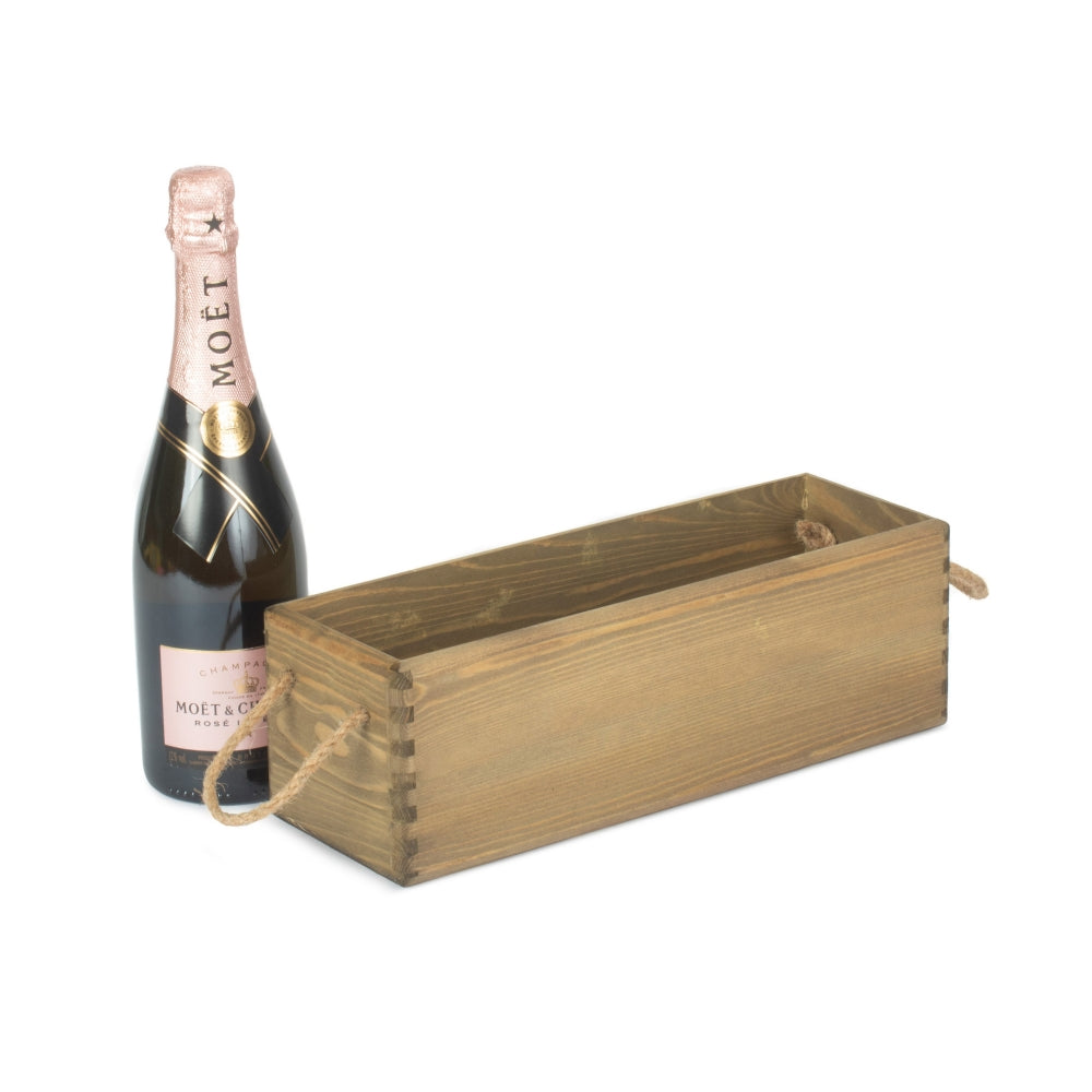 Vintage Fired Champagne and Wine Wooden Planter - Image 2