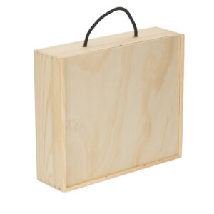 4 Beer Bottle Pinewood Carry Case with Solid Lid