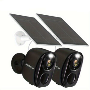 NNETM 2 Set Wireless Solar Security Camera 3MP Outdoor