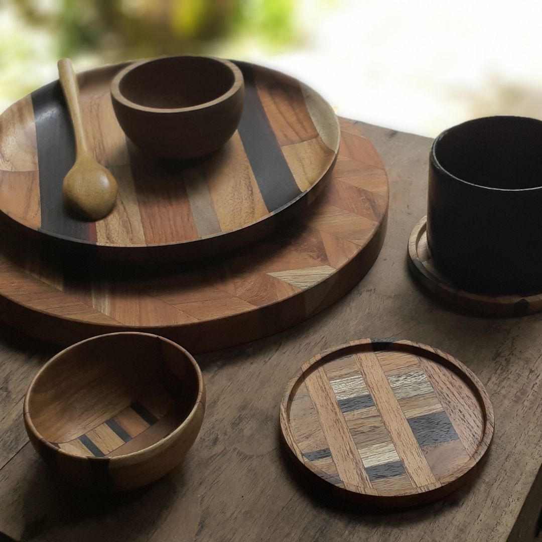 Upcycled Handmade Wooden Nibble Mini Bowl (2 patterns) - Image 5